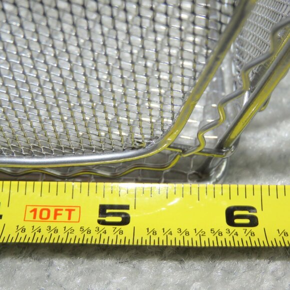 Silvertone Wire Mesh Decorative Rectangle Basket - Picture 12 of 16